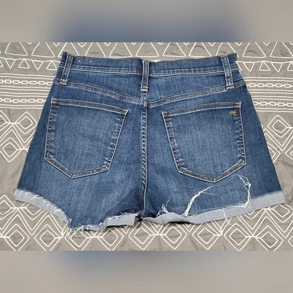 Madewell High Rise Cuffed Denim Shorts Size 27 - Picture 4 of 7